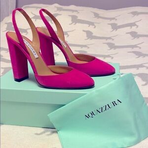Aquazzura  Pink Slingback Heels